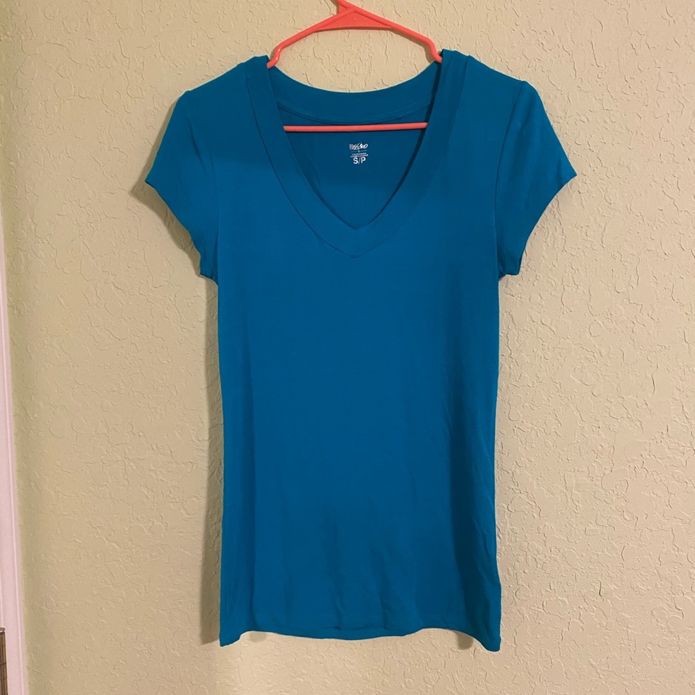 Teal Mossimo V-Neck T-Shirt